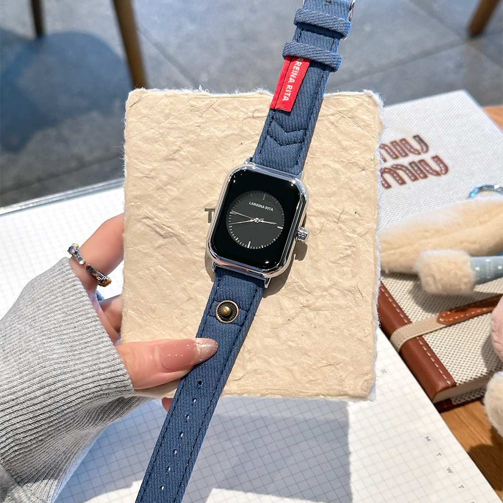 Canvas Strap Watch - Nouvelle montre carrée élégante avec bracelet