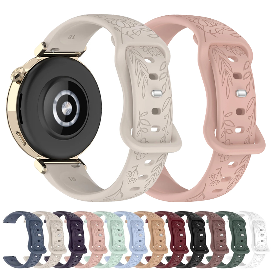 Silicone Watch Band 22Mm - Bracelet en silicone 3D à fleurs,