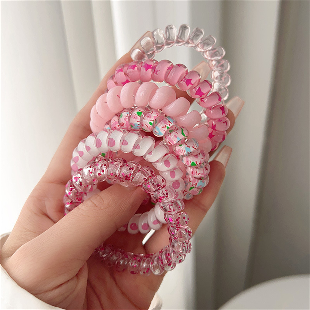 Silicone Band Women - 6 pièces d'élastiques à cheveux en