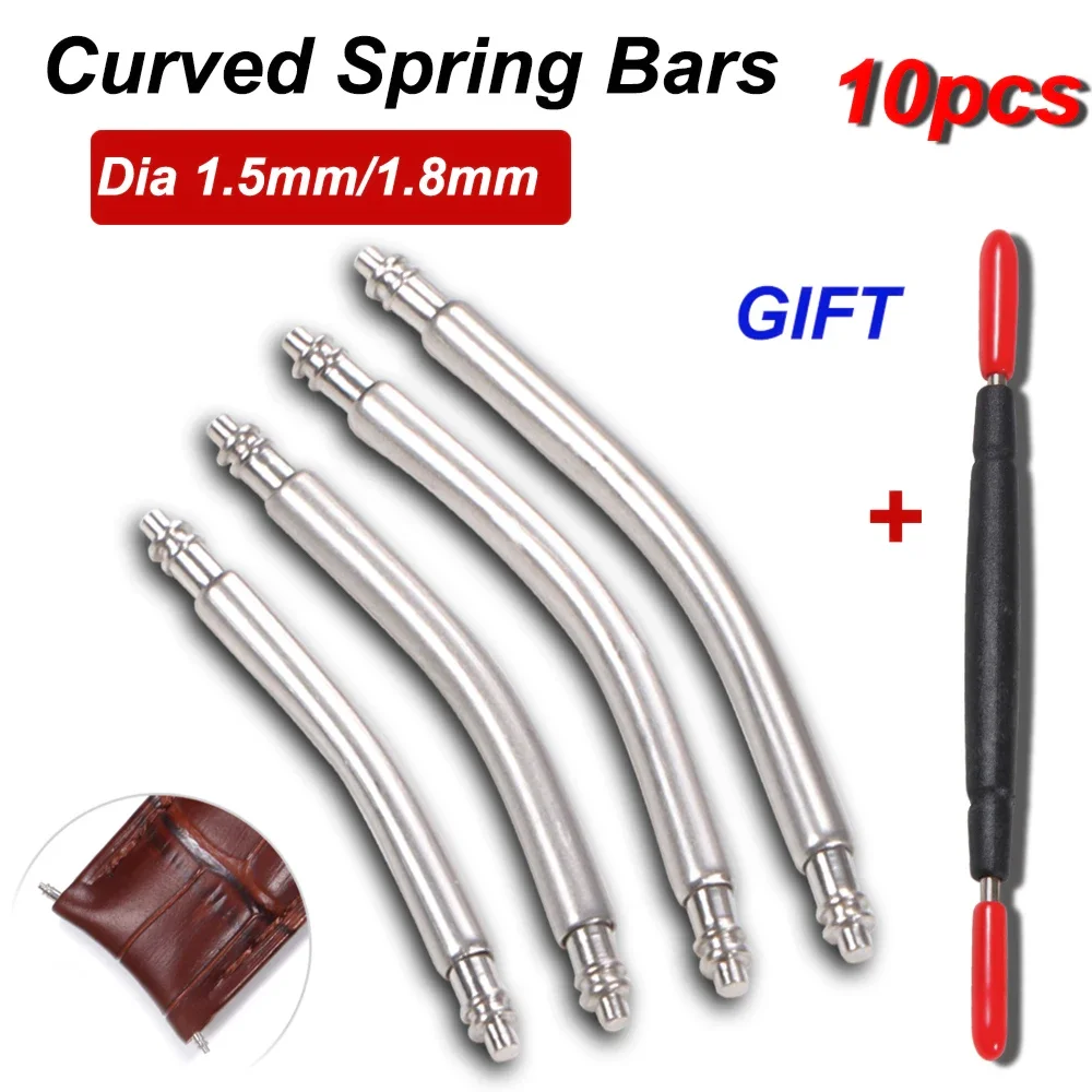 Curved Spring Bar - 10 pièces extrémité incurvée barre à