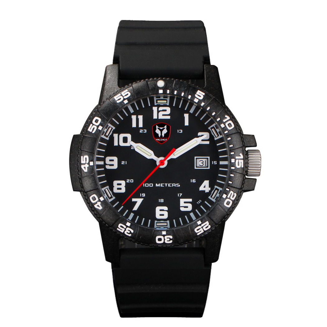 Rubber Strap Diver - Hnlgnox-Montres Pilote pour Homme, Montre de