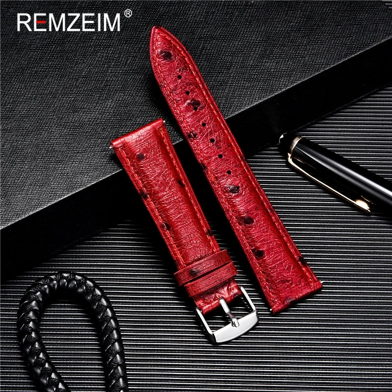 Suede Strap Watch - Bracelet de montre à motif d'autruche