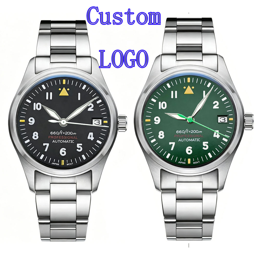 Stainless Bracelet Diver - Montre de pilote personnalisée avec logo,