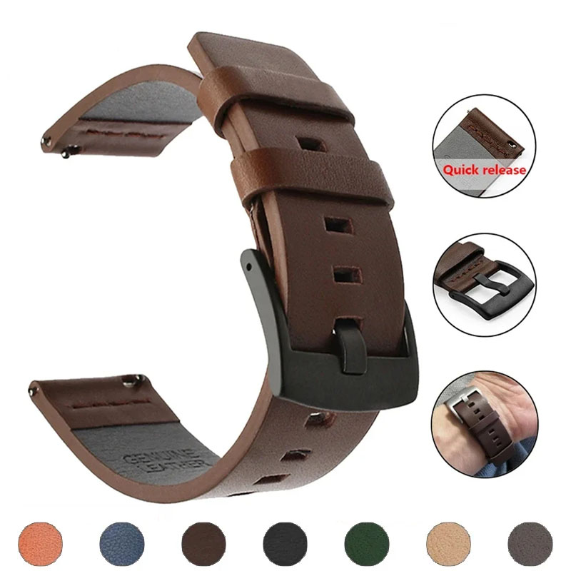 Leather Strap Quick Release - Bracelet de montre en cuir à