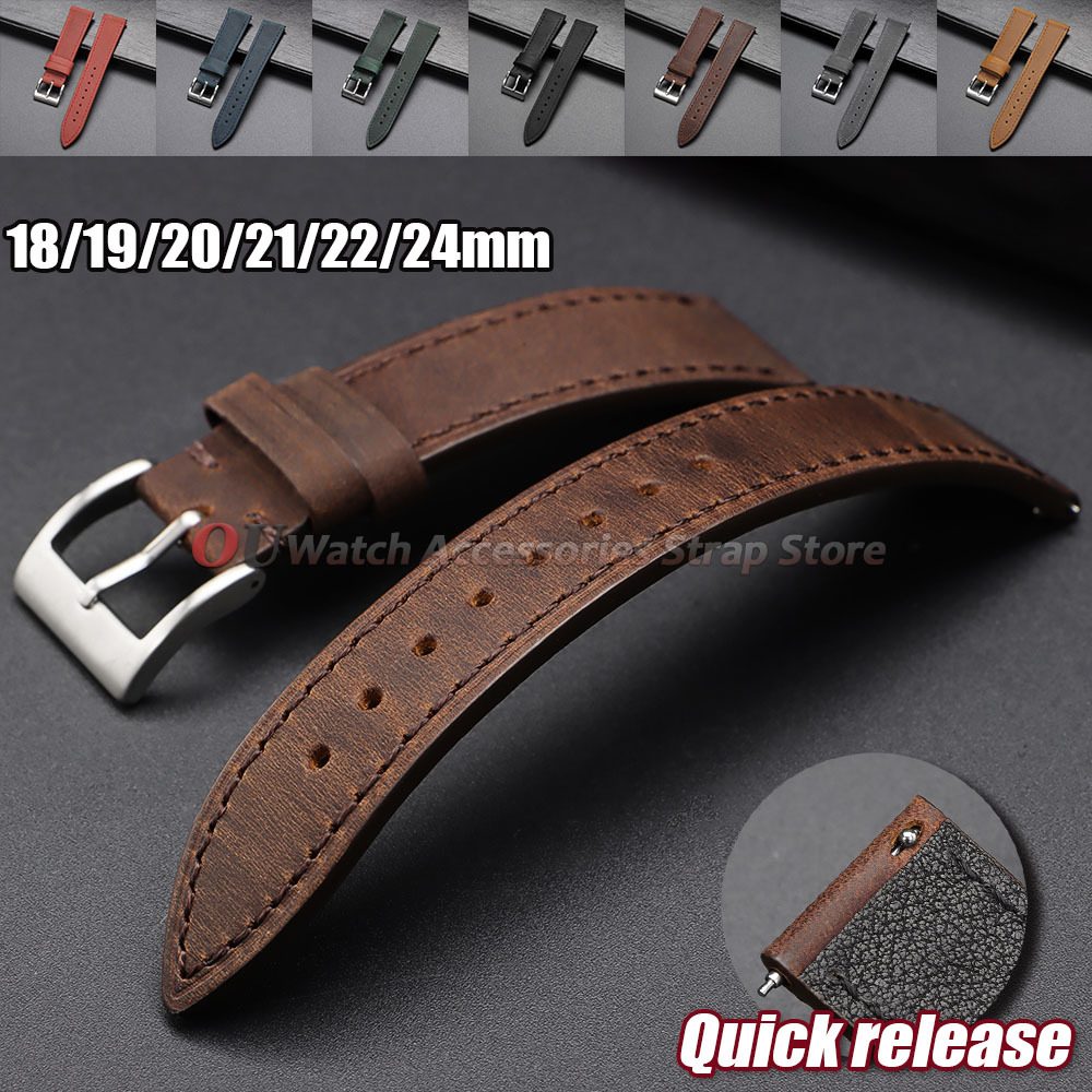 Leather Strap Quick Release - Bracelet de montre vintage en cuir