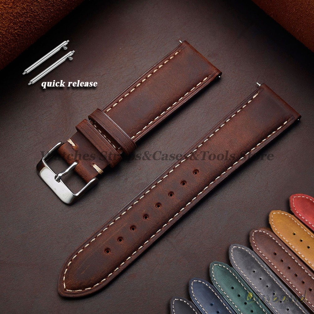 Leather Strap Quick Release - Bracelet de montre Vintage en cuir
