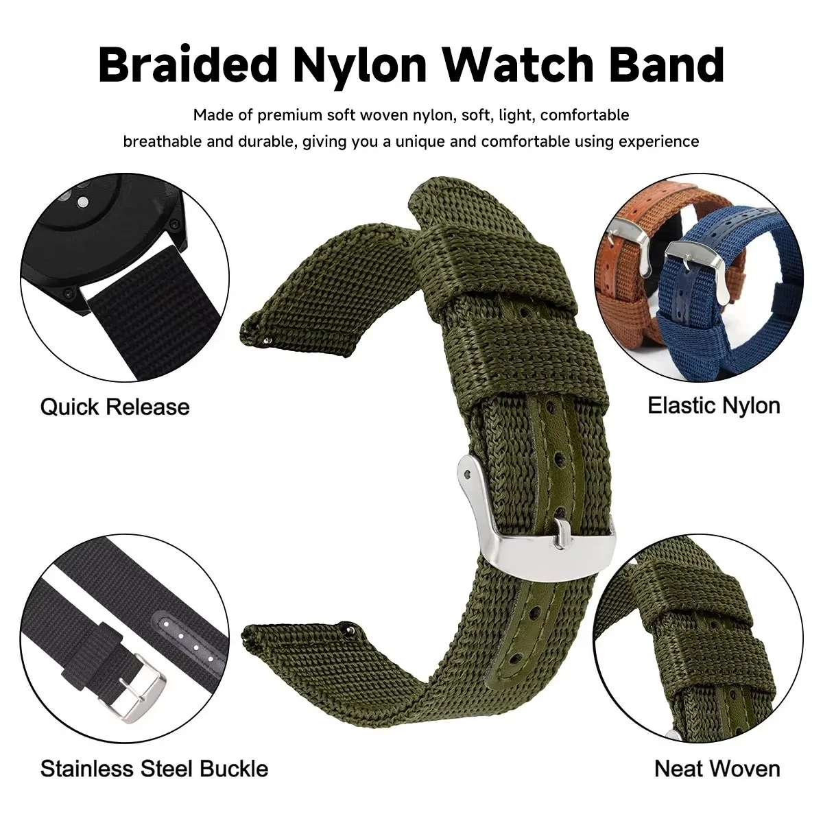 Bracelet de montre universel e - Canvas Strap Watch avis et prix