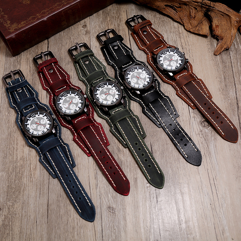 Nouvelles montres rétro pour h - Leather Watch Band Men avis et prix
