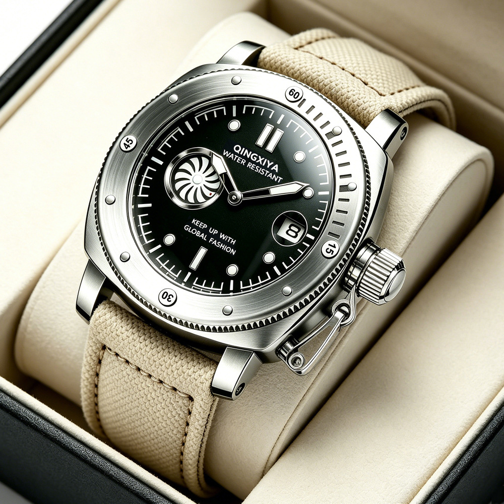 Montre à quartz pour homme, br - Canvas Strap Watch avis et prix