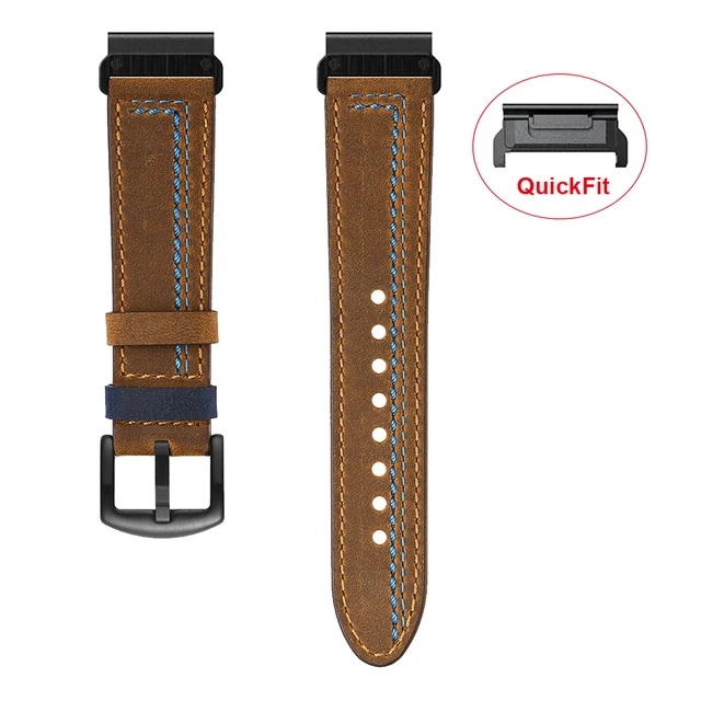 Bracelet en cuir véritable 22m - Leather Strap Quick Release avis et prix