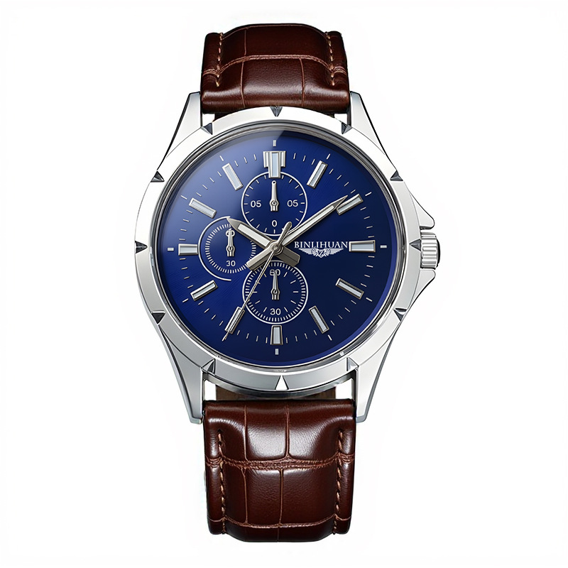 Montre chronographe à quartz p - Leather Watch Band Men avis et prix