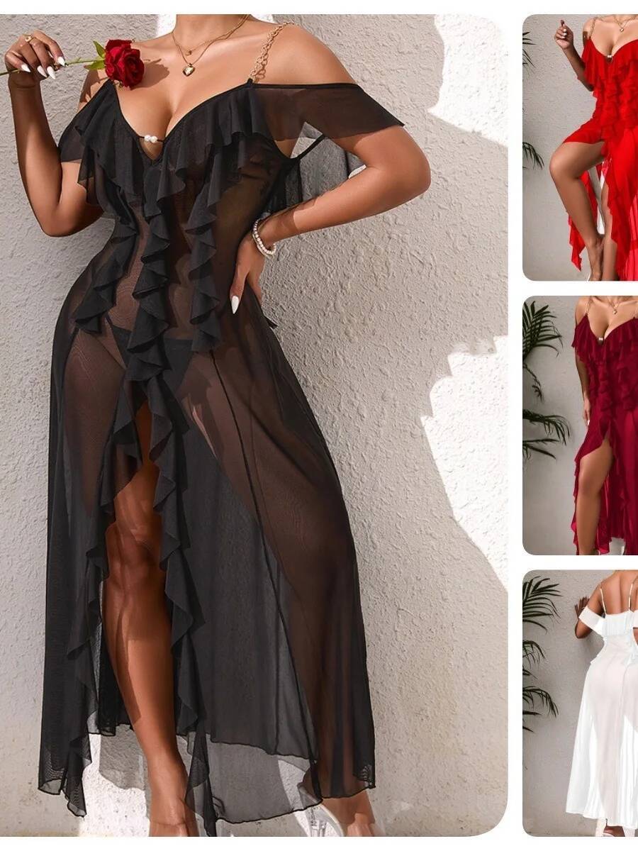 Chemise de nuit en maille de c - Mesh Strap Metal avis et prix