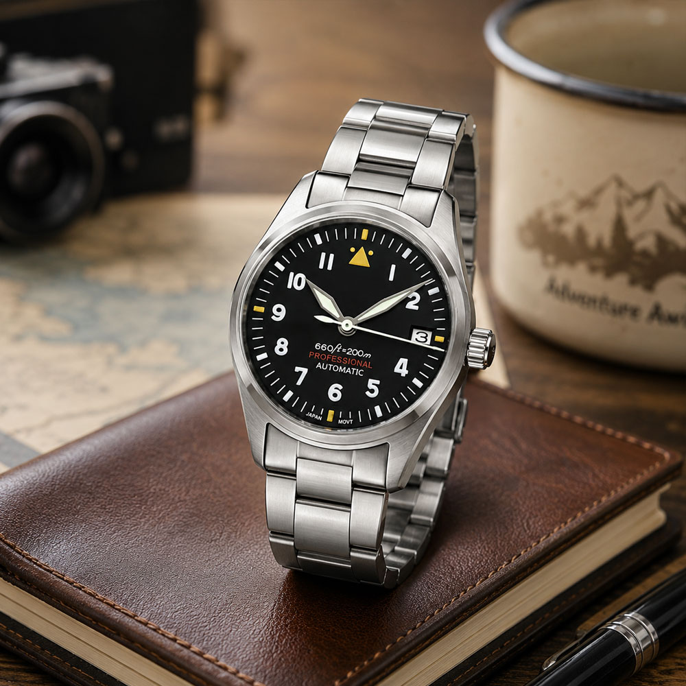 Montre de pilote personnalisée - Stainless Bracelet Diver avis et prix