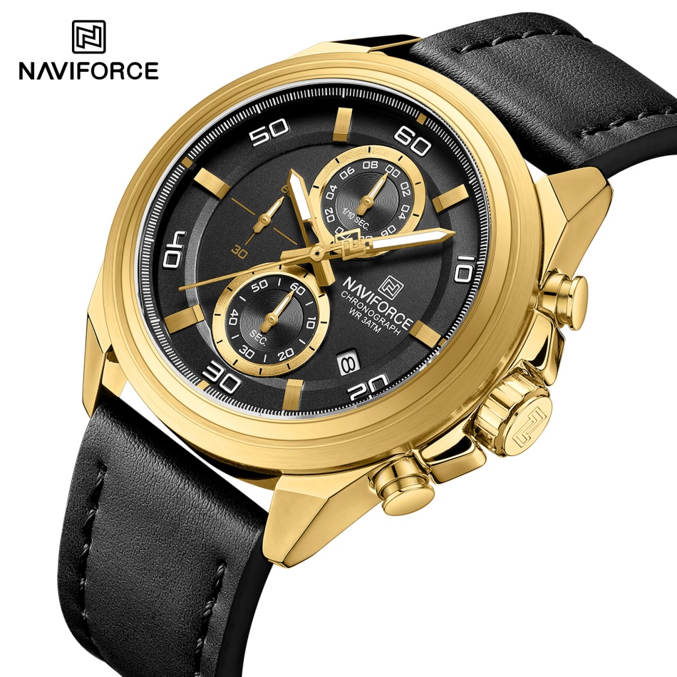 NAVIFORCE aiguilles montres br - Leather Watch Band Men avis et prix