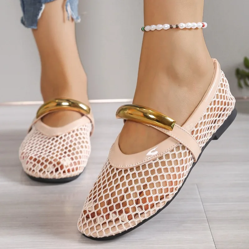 Sandales d'été respirantes à b - Mesh Strap Metal avis et prix