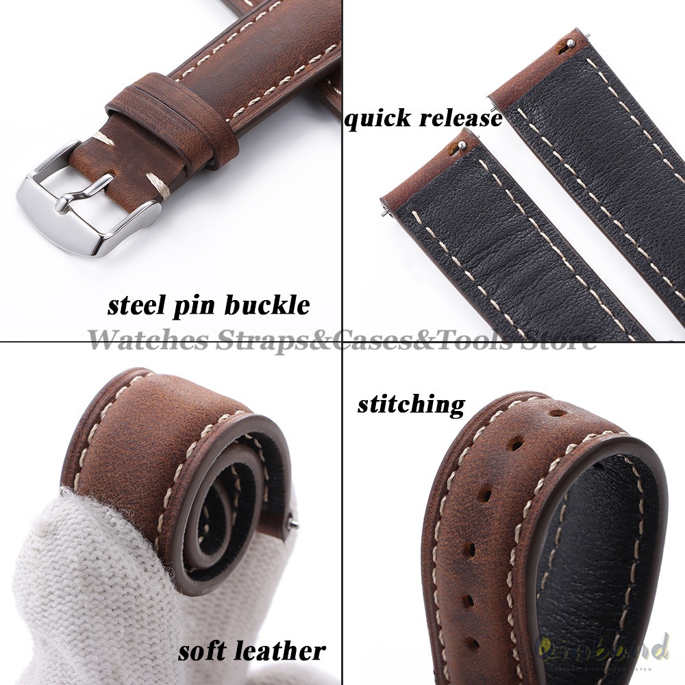 Bracelet de montre Vintage en  - Leather Strap Quick Release avis et prix