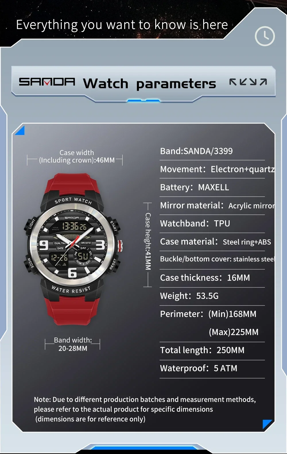 Montre multifonction SANDA pou - Rubber Strap Diver avis et prix