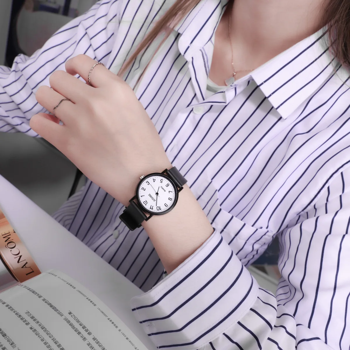Montre à Quartz noire Simple p - Silicone Band Women avis et prix